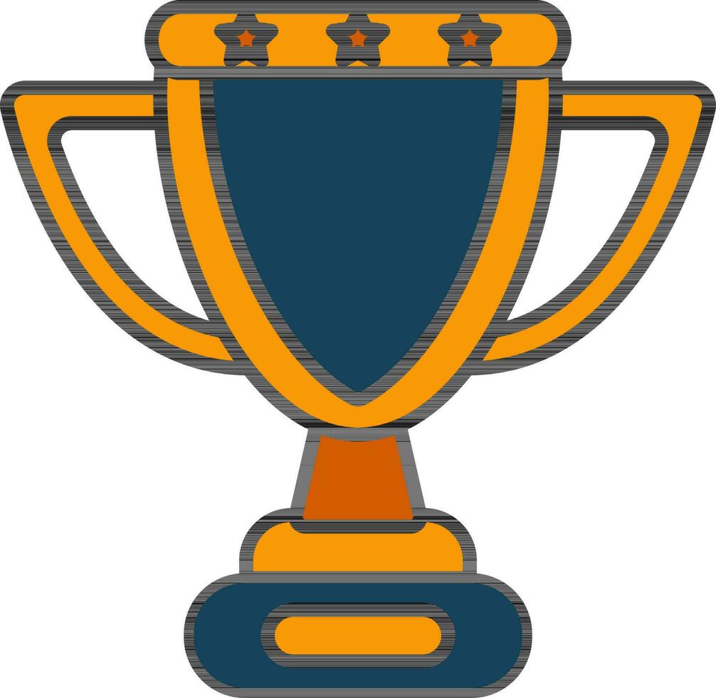 Trophy Icon Or Symbol In Blue And Orange Color. vector