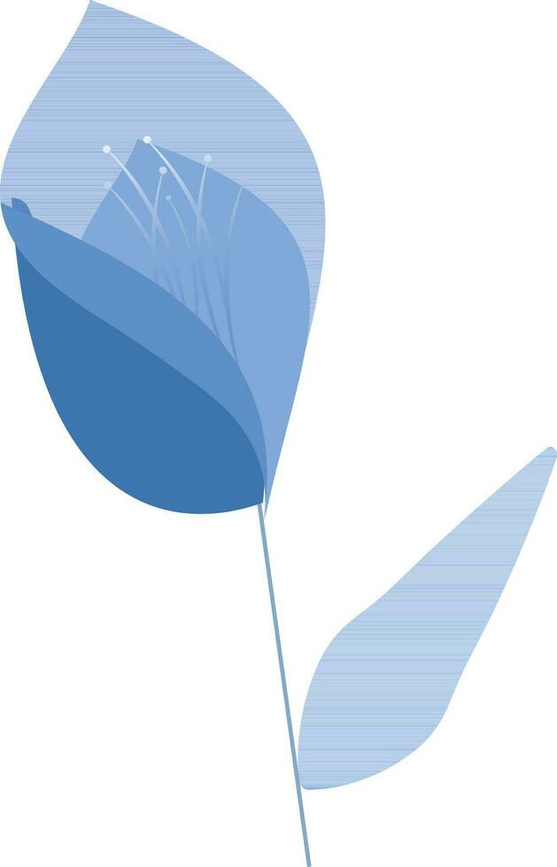 Blue Flower Icon In Flat Style. vector