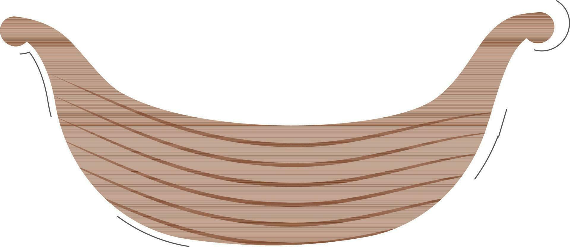 Brown Boat Element In Flat Style. vector