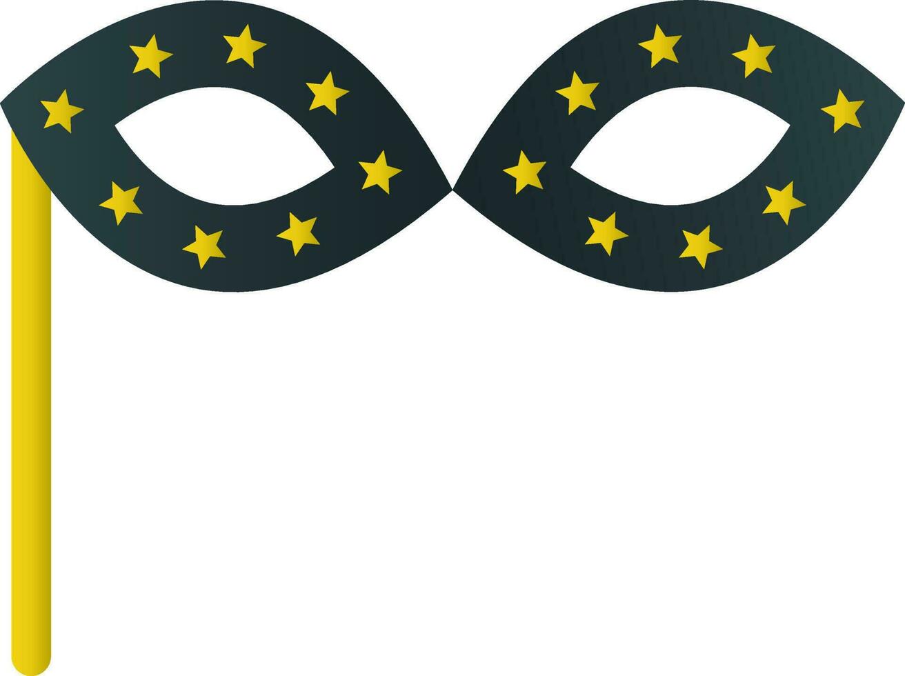 estrellado mascarada ojo máscara icono en amarillo y gris color. vector