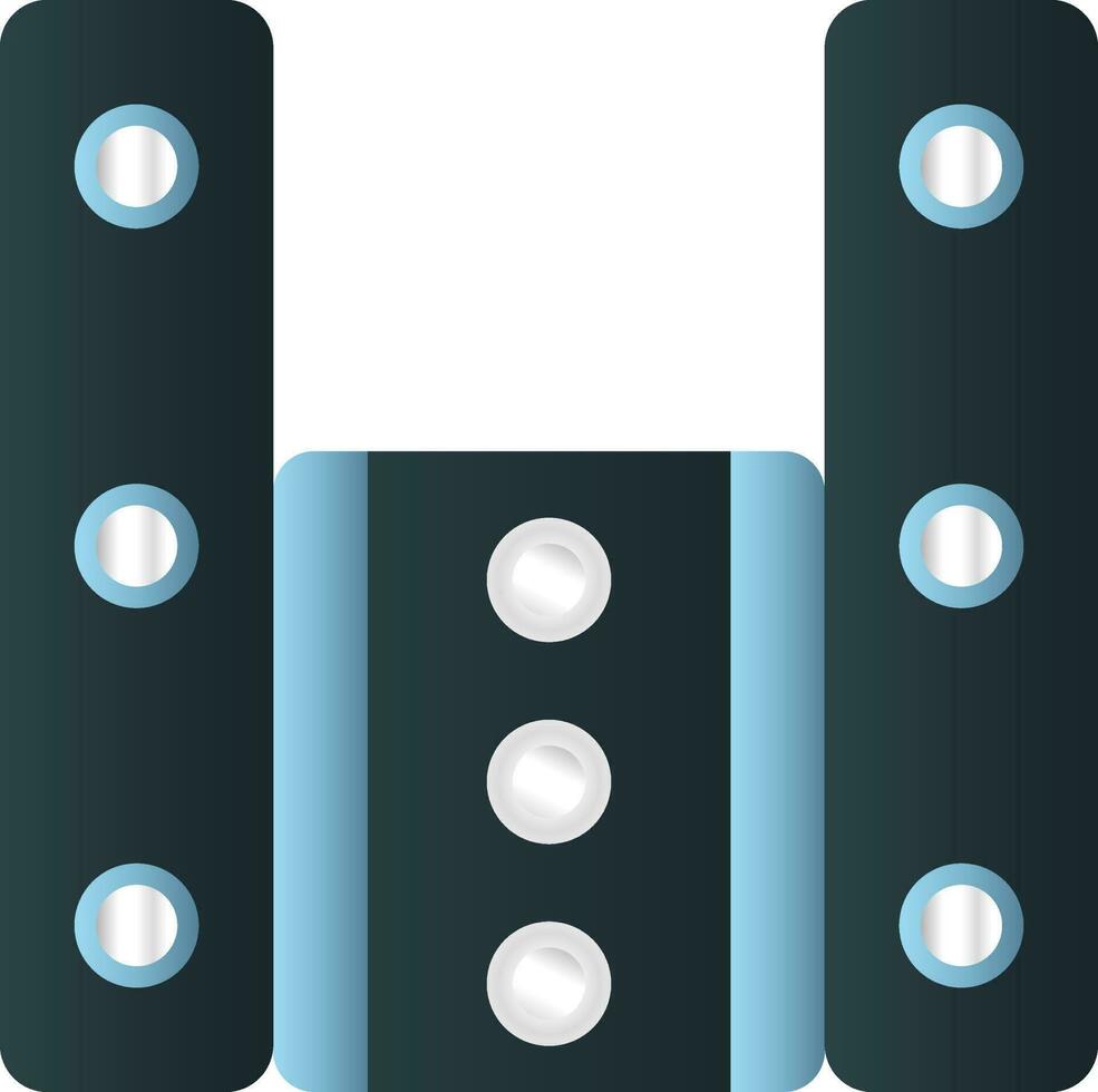 Sound System Flat Icon In Silver And Blue Color. vector