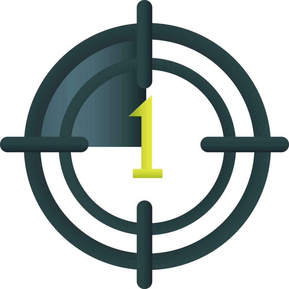 One Countdown Timer Icon Or Symbol In Yellow And Grey Color. vector