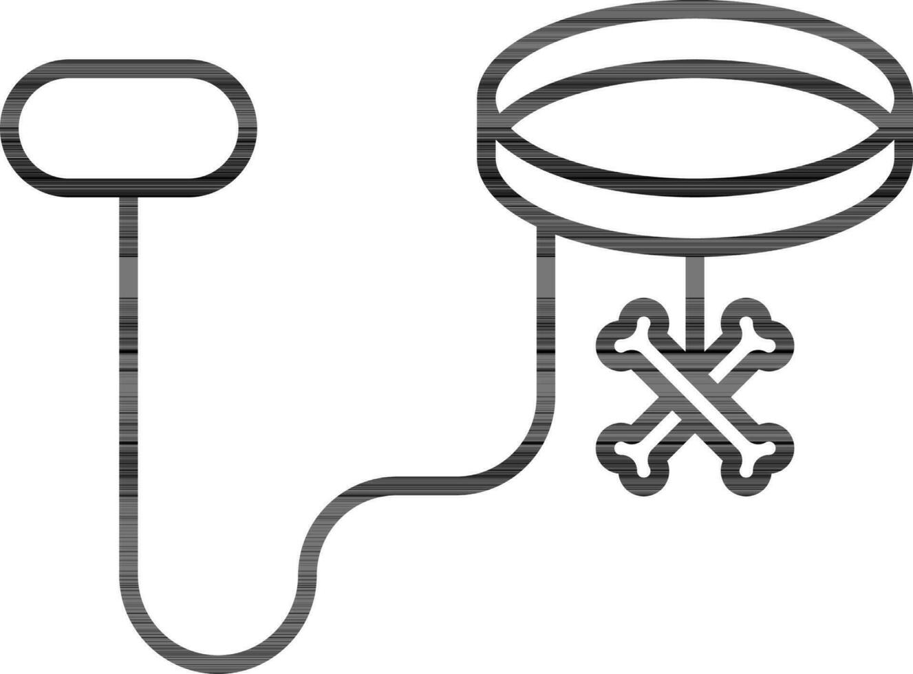 Bones Hanging Collar Bet Icon In Thin Line. vector