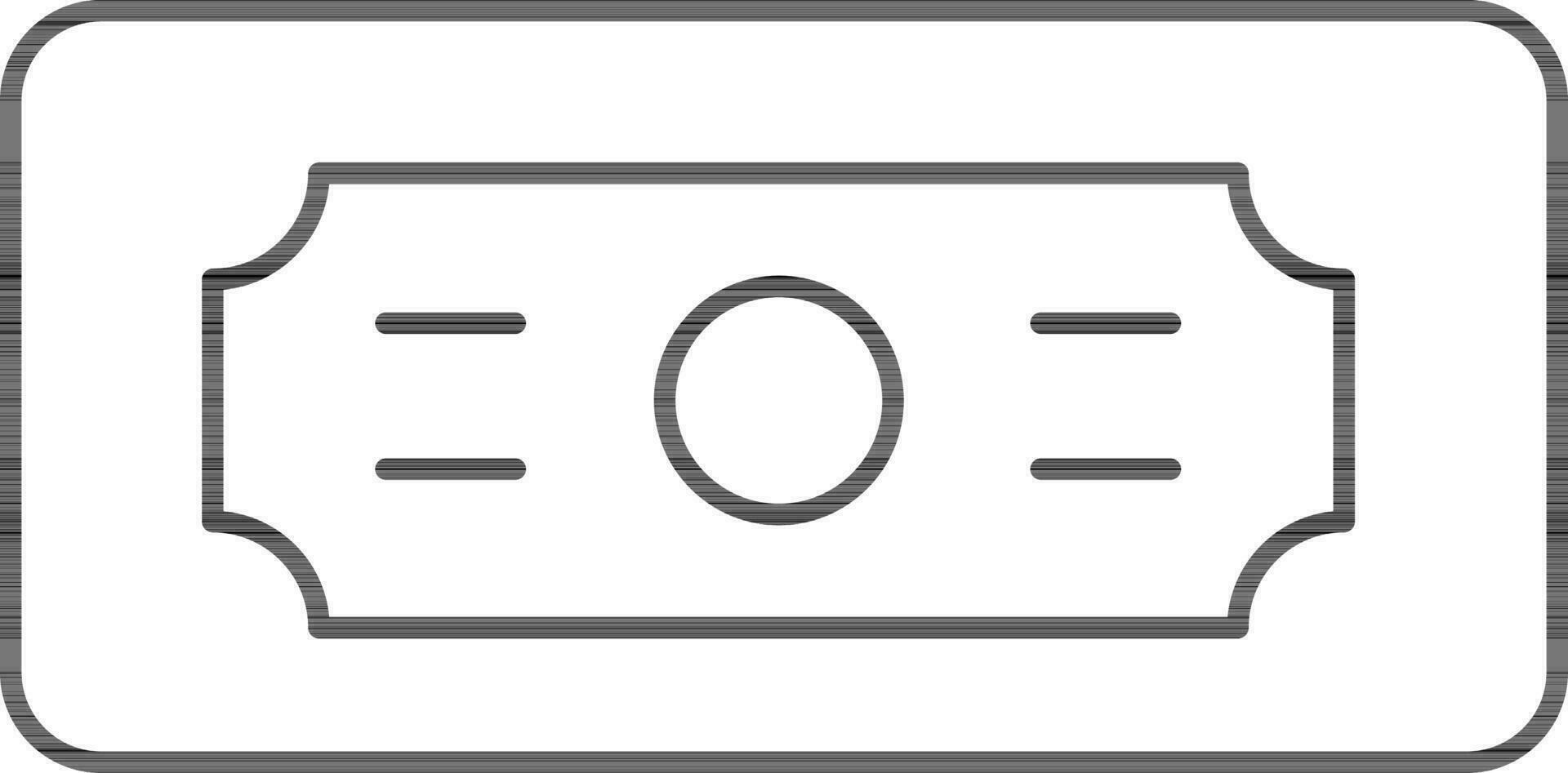 Banknote Icon In Black Line Art. vector