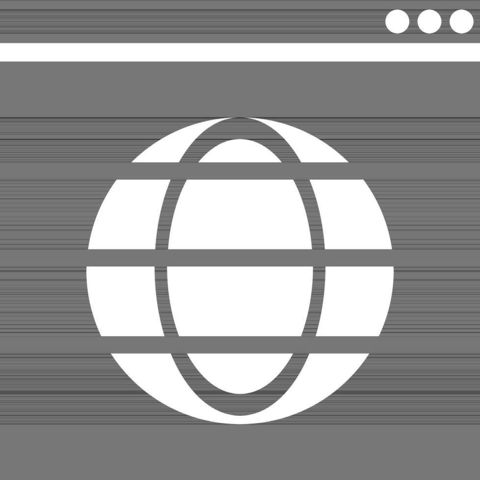 Global web page icon in flat style. vector