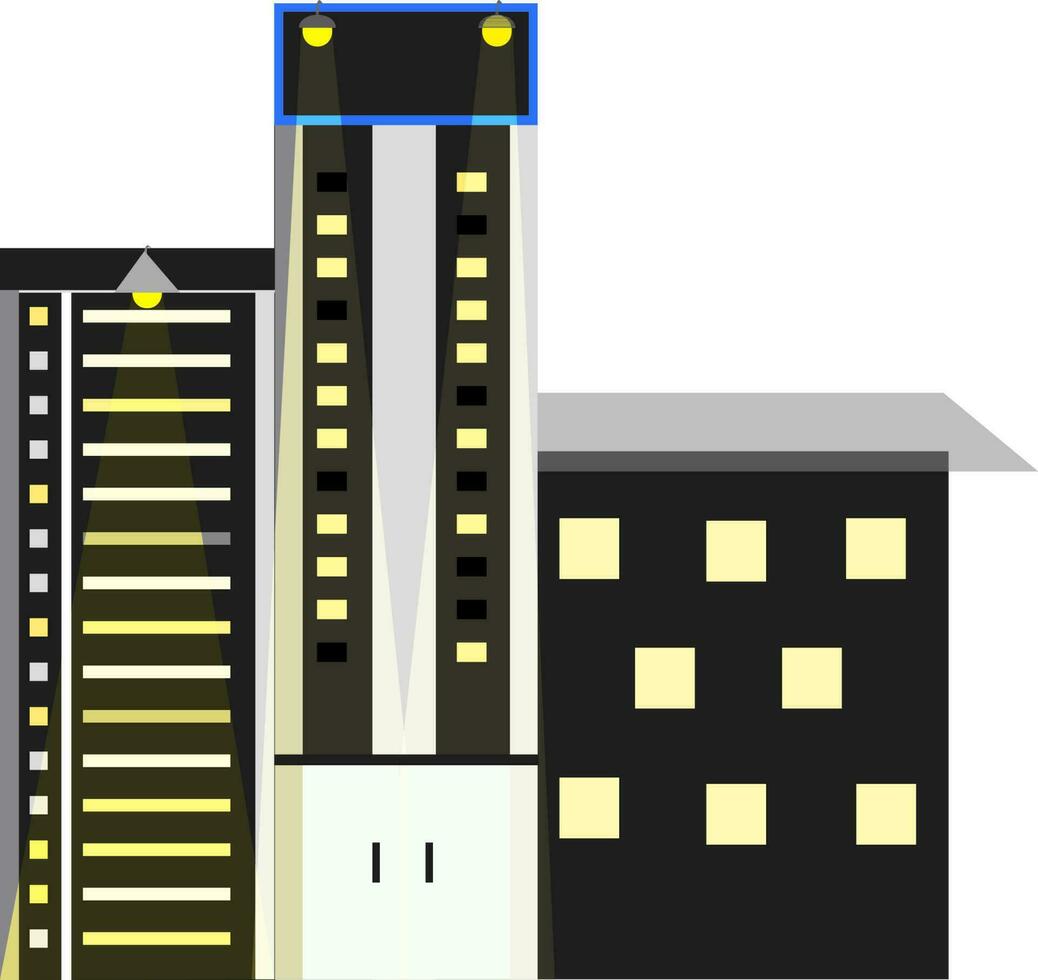 Flat illustration of hotel building. vector