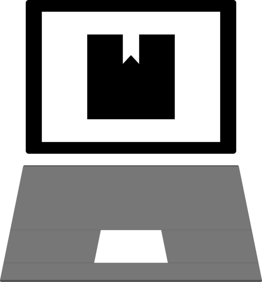 Online delivery from laptop flat icon. vector