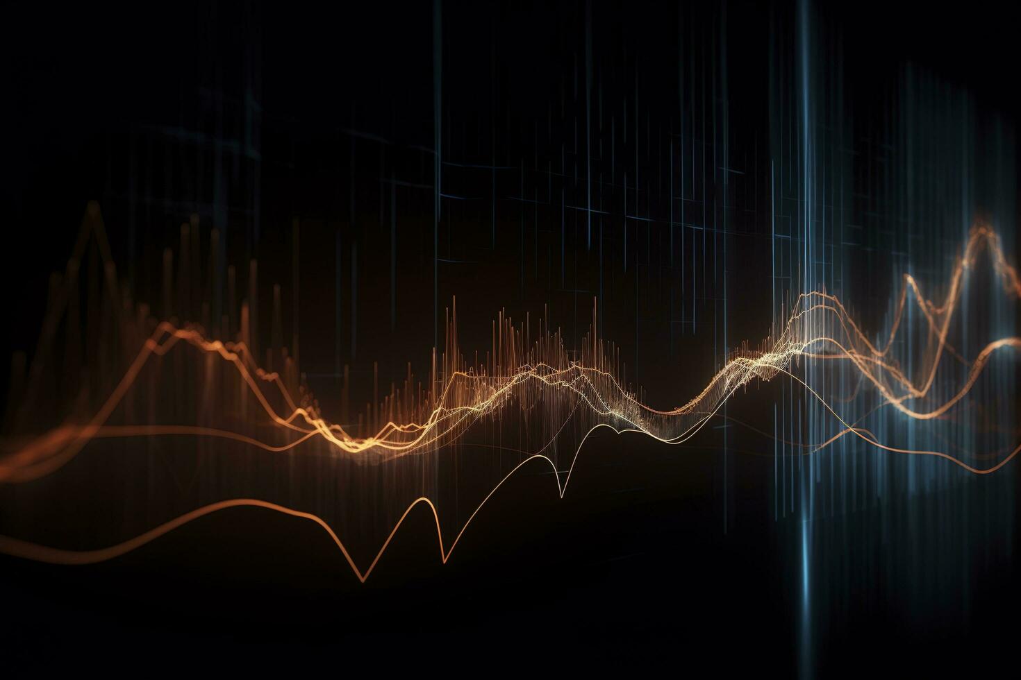 A wave of connecting lines and dots the concept of big data and technology abstract background with dynamic wave with , generate ai photo