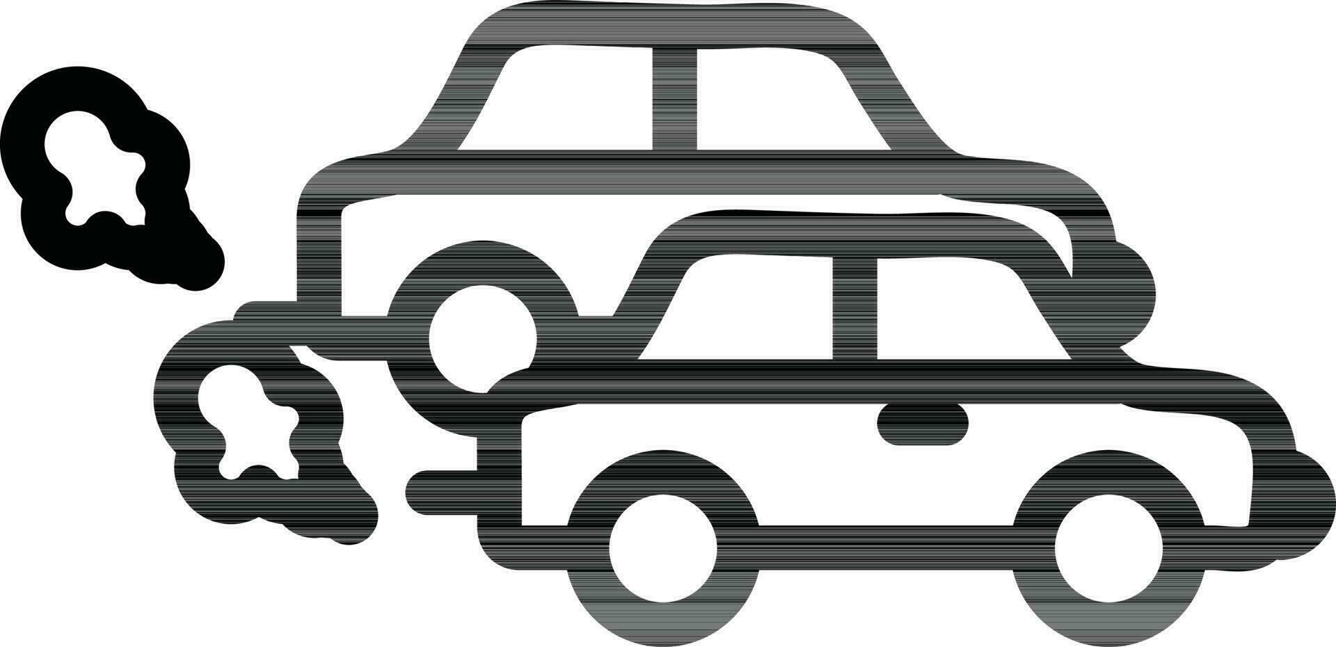 Smoke out from vehicles icon in line art. vector