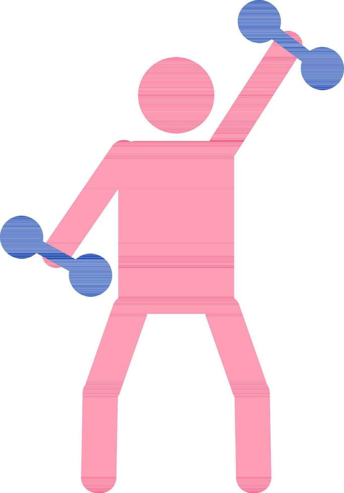Player with dumbbell icon for gaming concept. vector