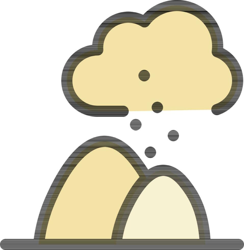 Snowfall icon in yellow and black color. vector