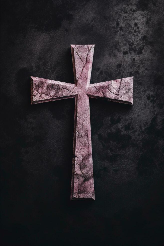 Crucifixion Of Jesus Christ - Cross At Sunset, generate ai photo