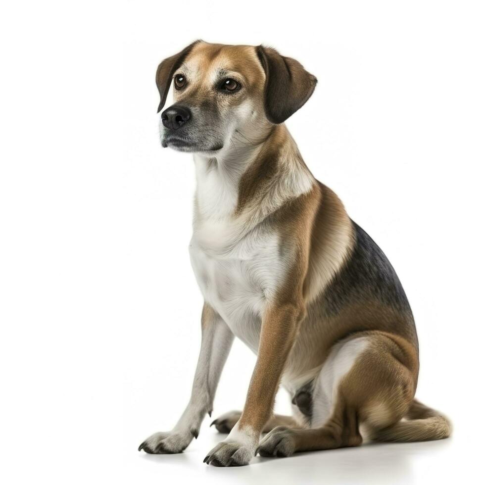 Dog isolated on white background, generate ai photo