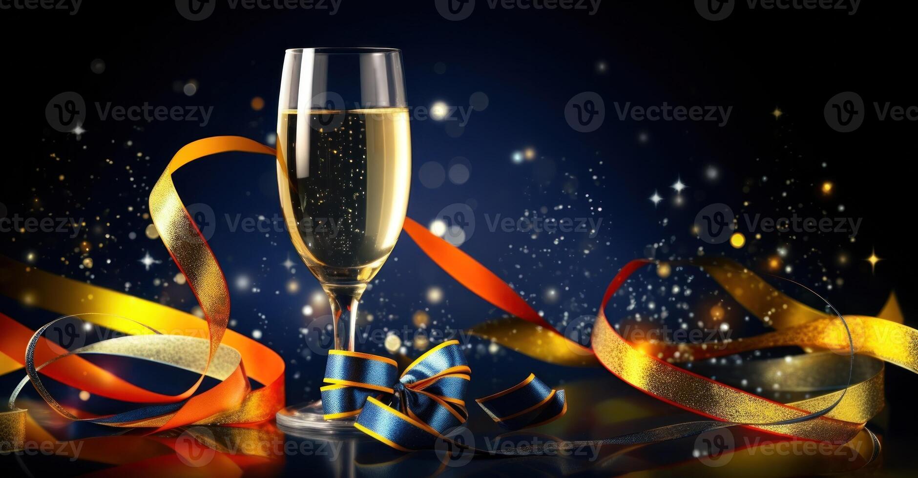 Christmas background with champagne. Illustration photo