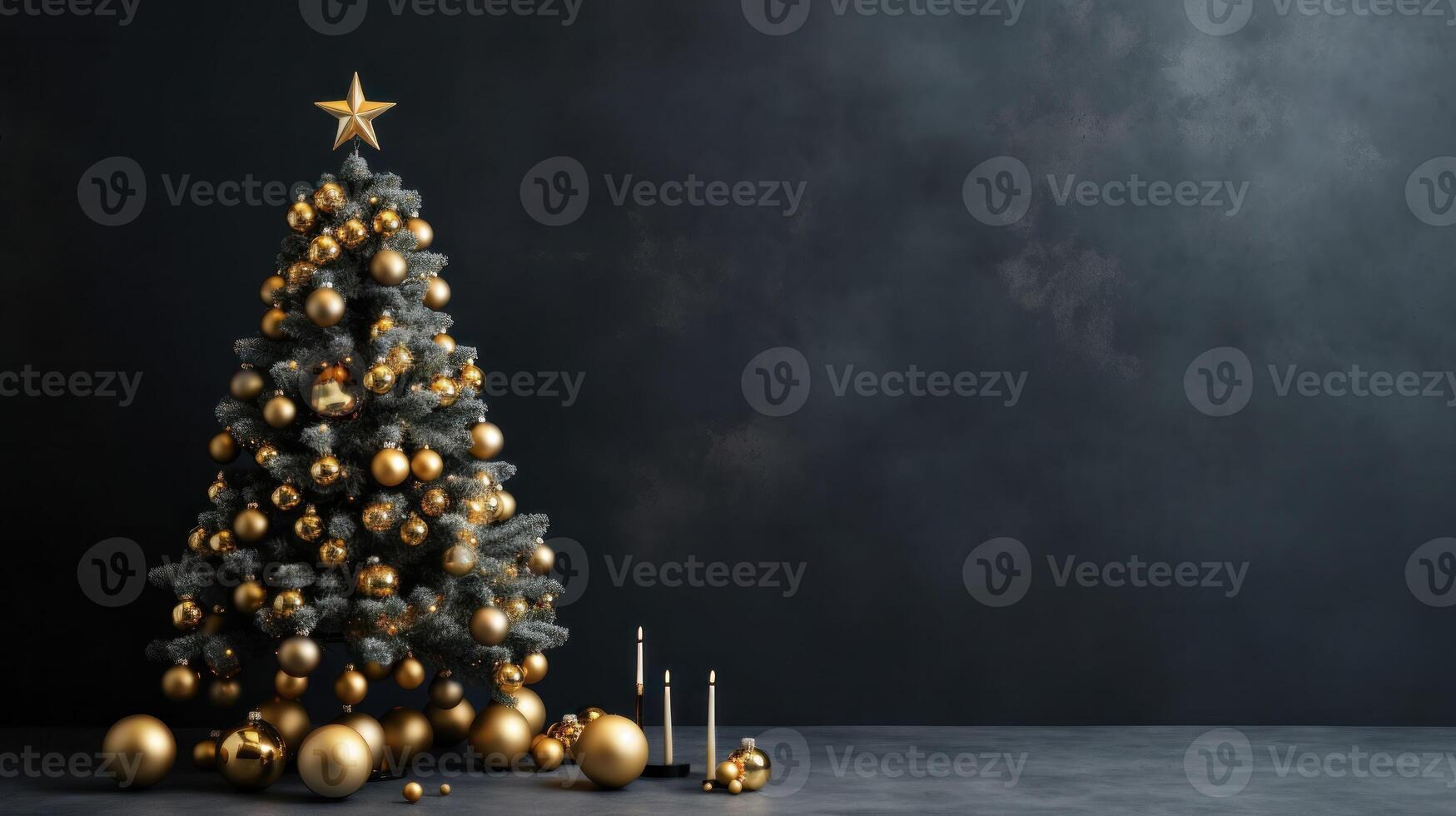 Minimalist Christmas background with Christmas Tree. Illustration photo