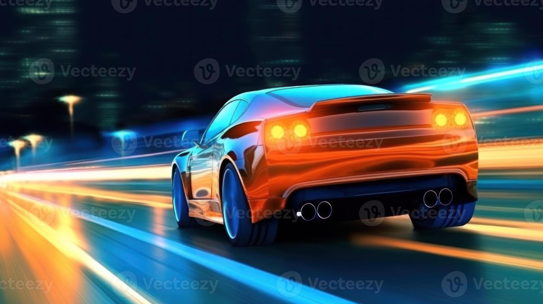 High speed race car. Illustration photo