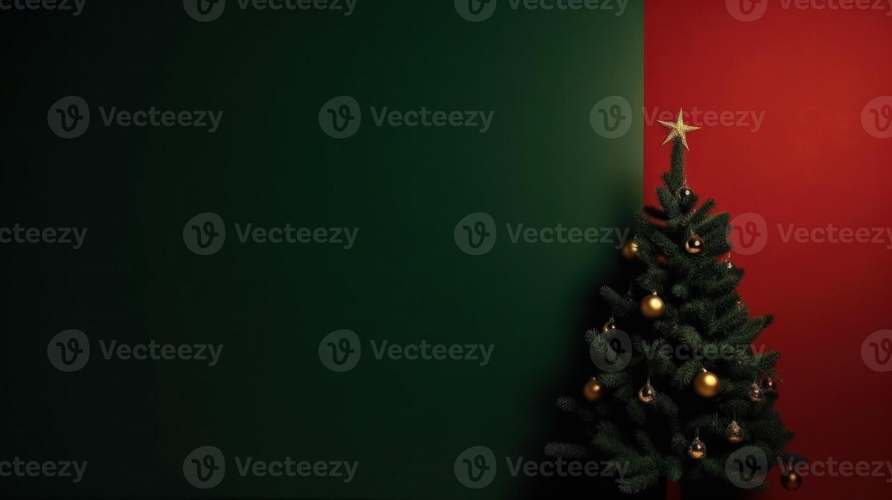 Minimalist Christmas background with Christmas Tree. Illustration photo