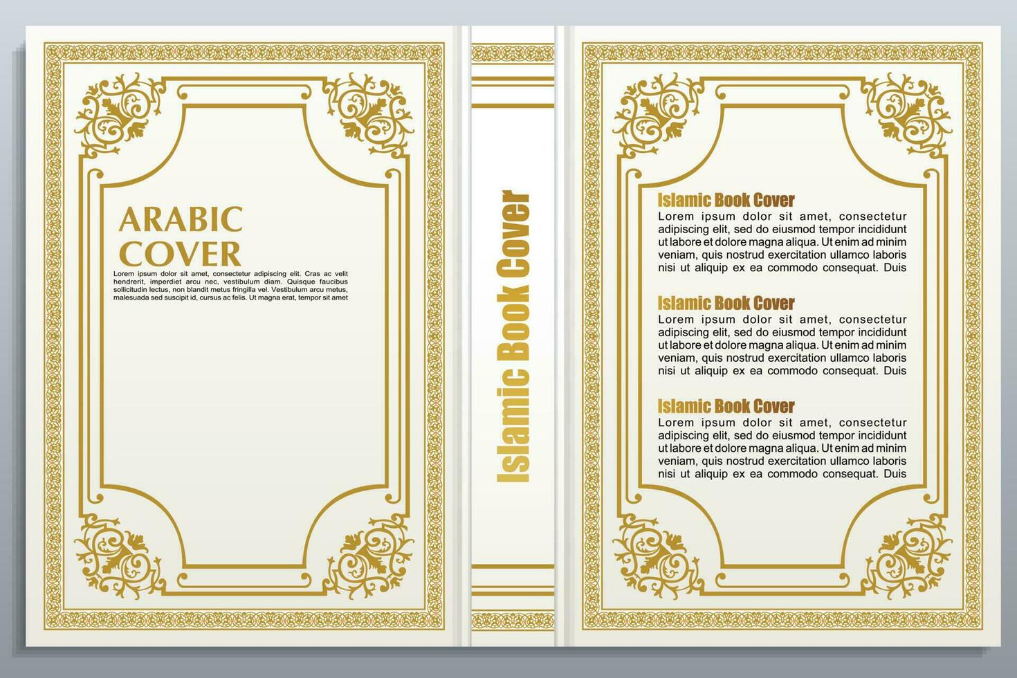 Quran, Islamic Arabic Book Cover Design vector