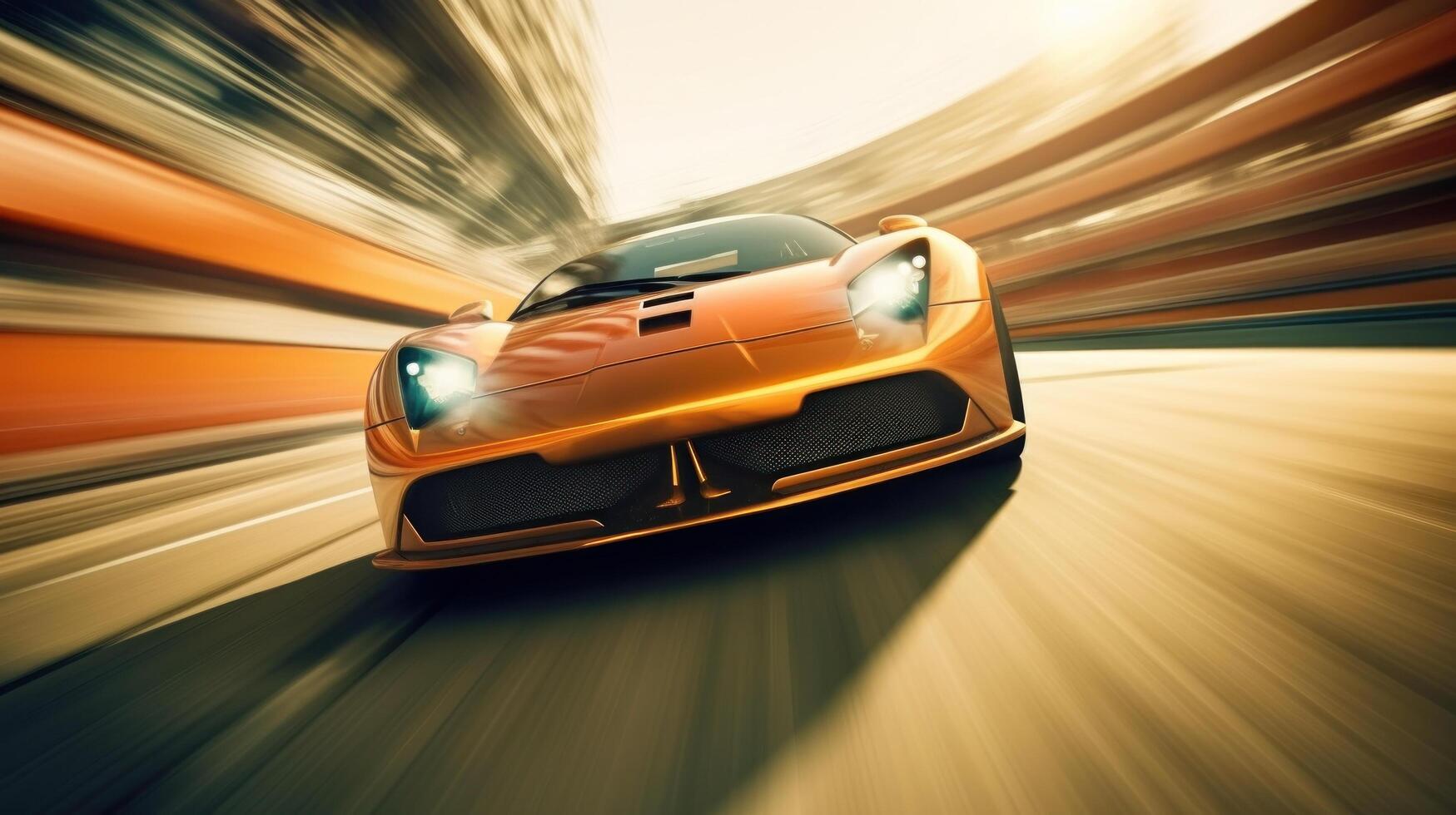 alto velocidad carrera coche. ilustración ai generativo foto
