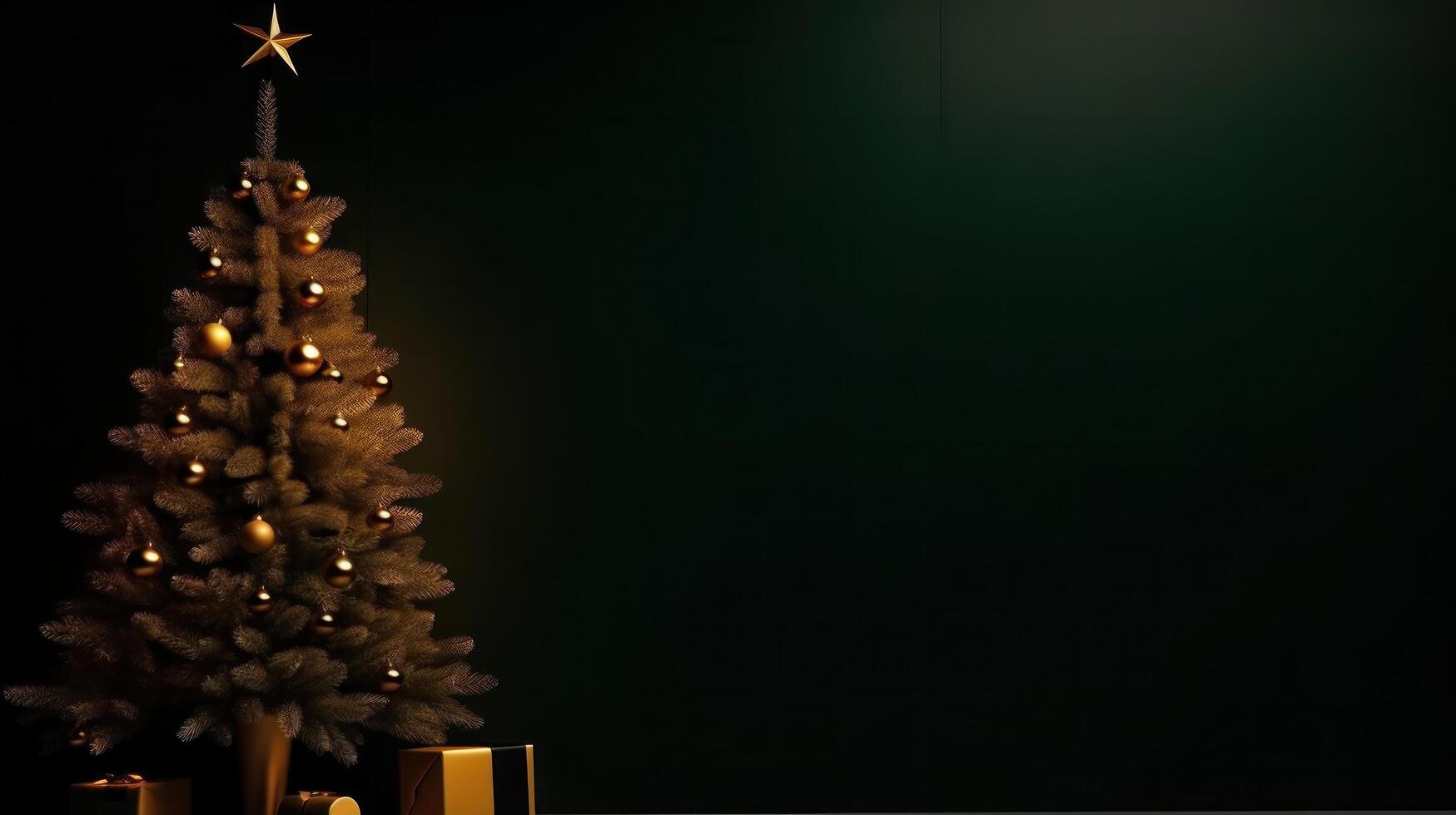 Minimalist Christmas background with Christmas Tree. Illustration photo