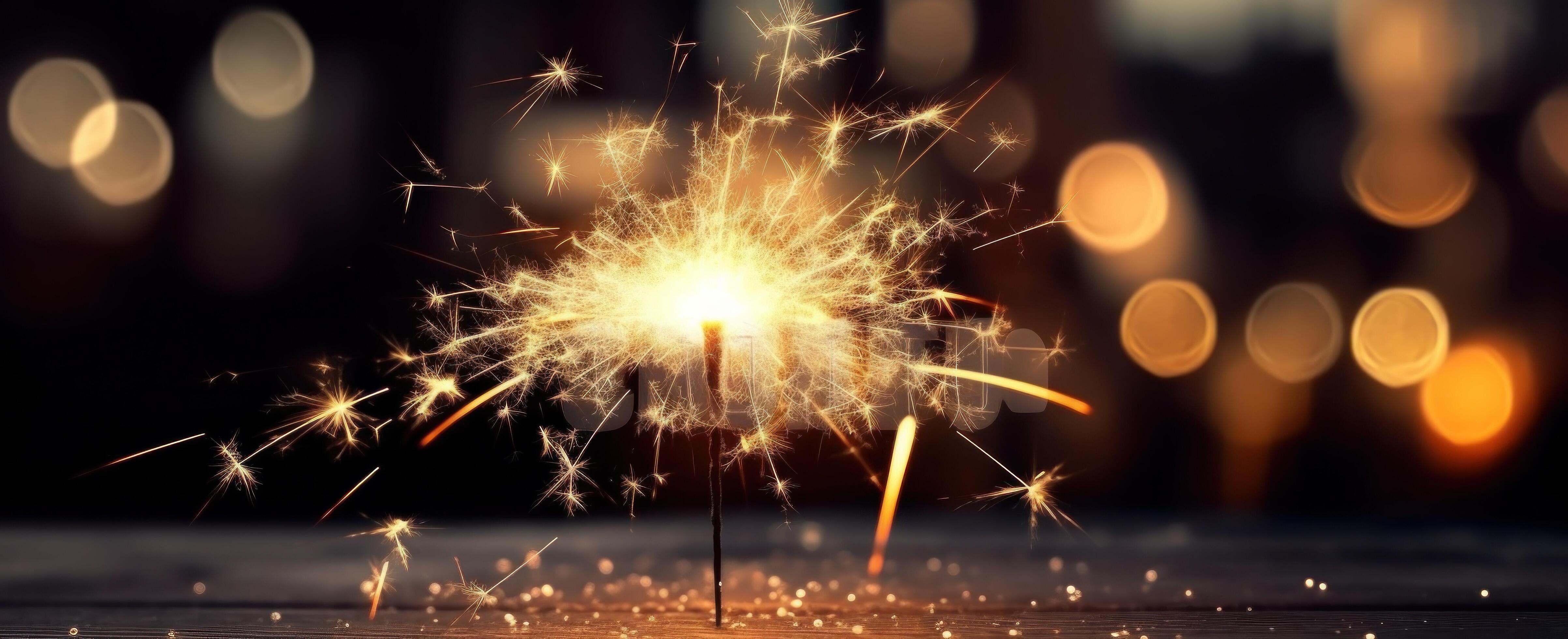 Sparkler New Year Background. Illustration AI Generative 24473083 Stock