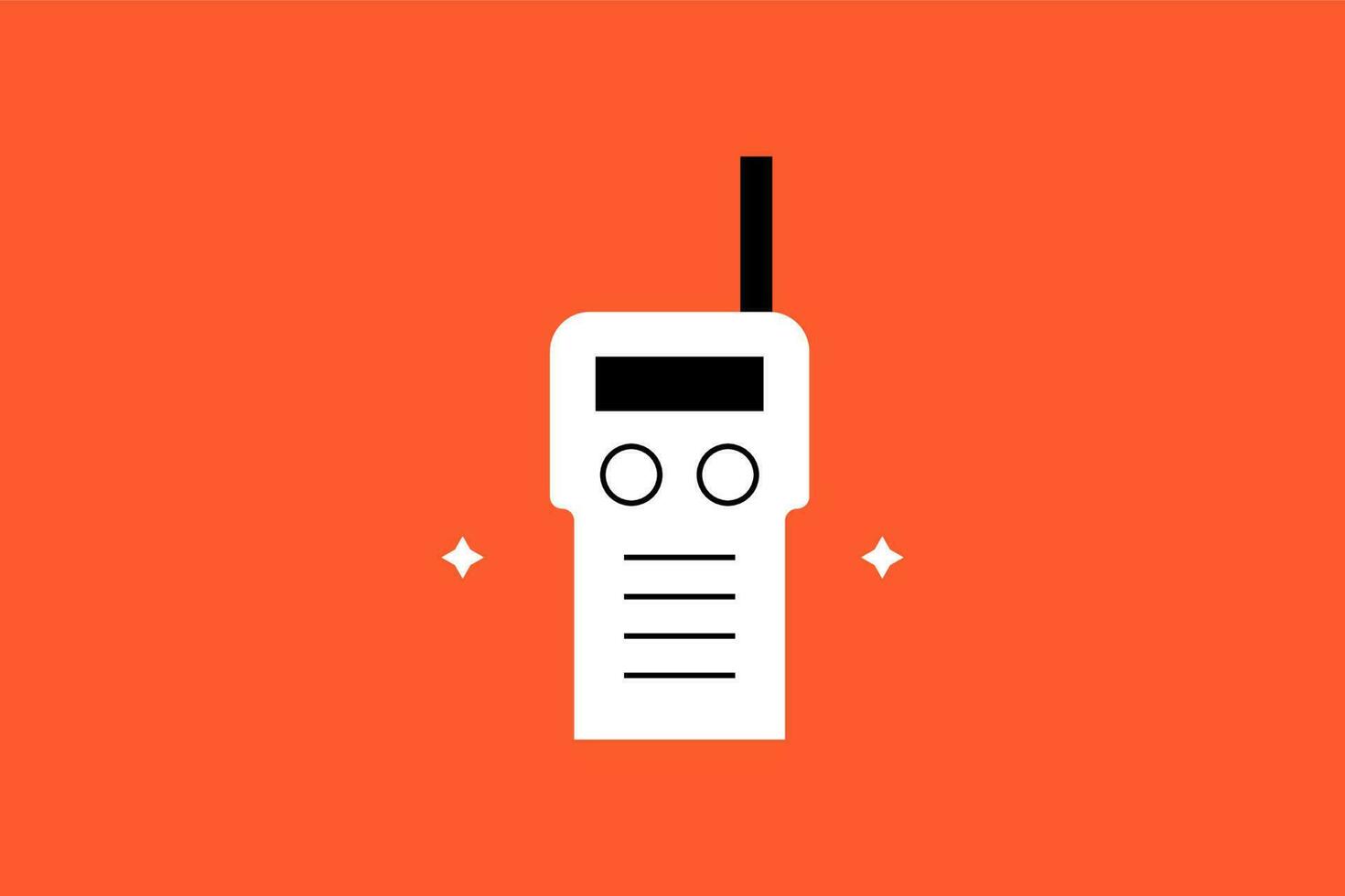 Walkie talkie illustration in flat style design. Vector illustration