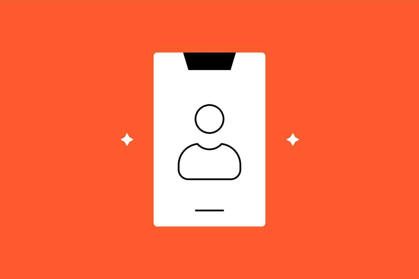 mobile account illustration in flat style design. Vector illustration