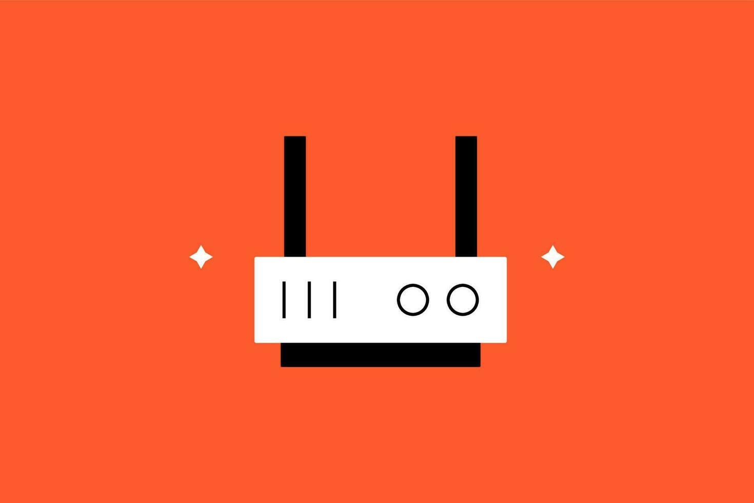 router wireless illustration in flat style design. Vector illustration