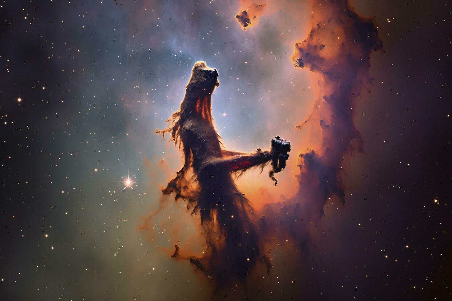 Capturing the stunning details of the Eagle Nebula, a star-forming region that includes the famou, generate ai photo