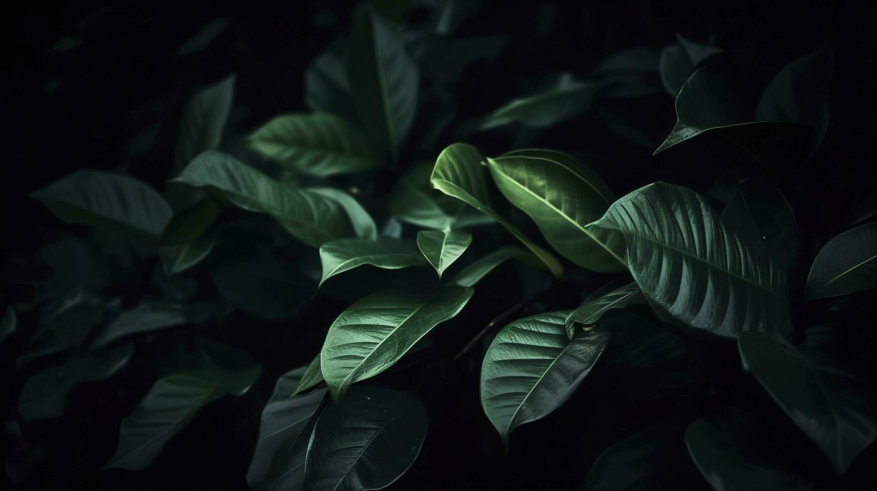 Abstract dark green surface of leaves natural floral background, generate ai photo