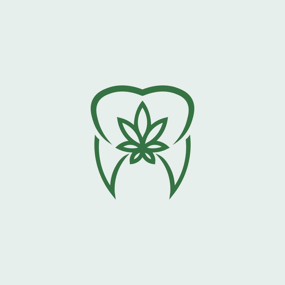 A tooth and hemp logo design ideas vector