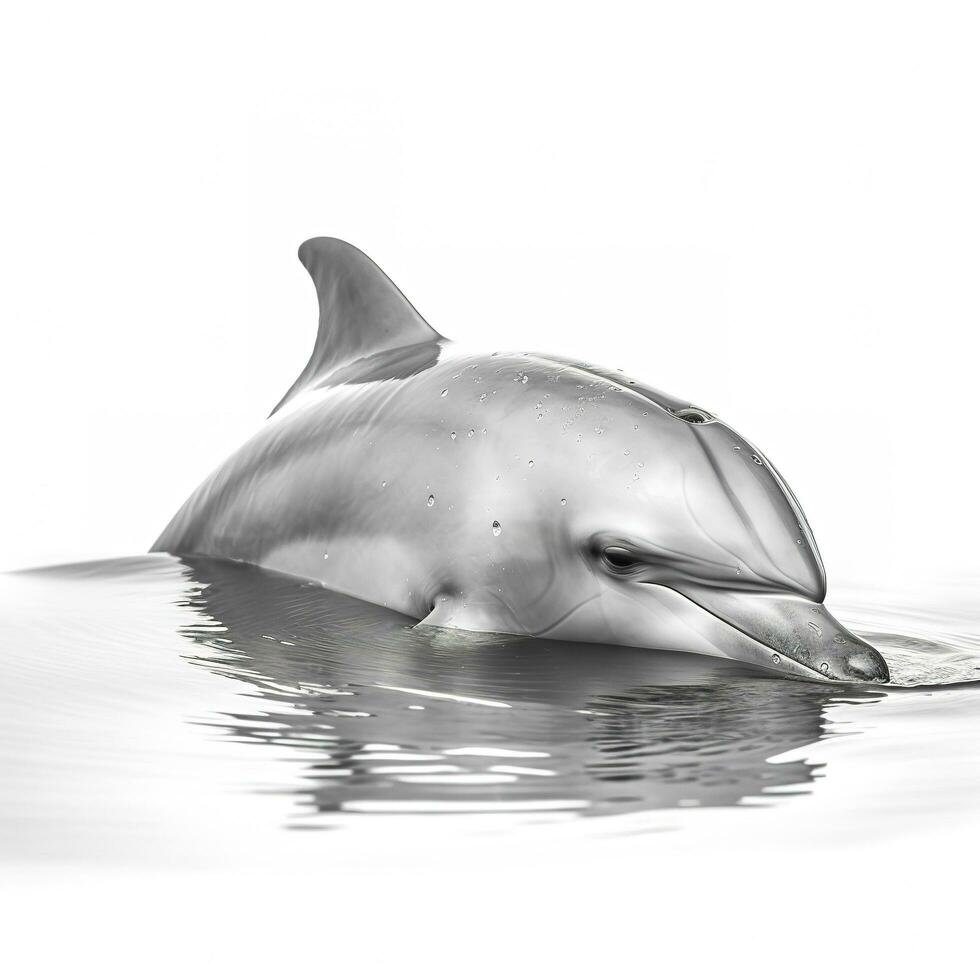 Dolphin isolated on white background, generate ai photo