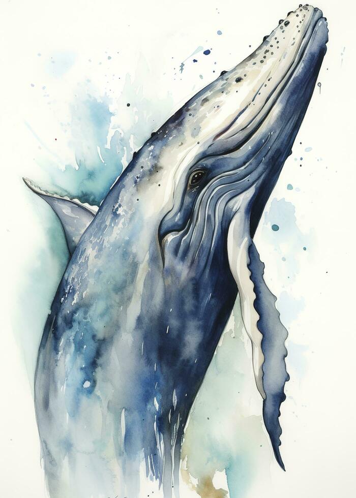 Seascape with Whale tail. The humpback whale Megaptera novaeangliae tail, generate ai photo