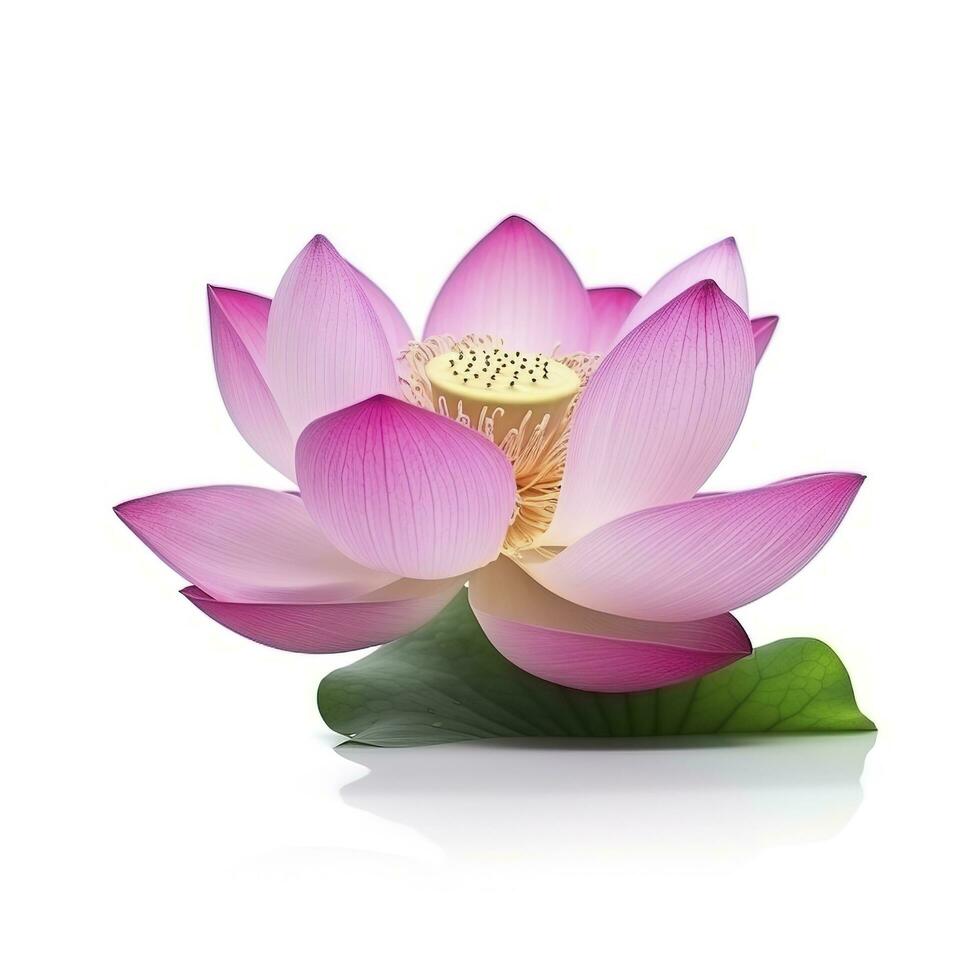 lotus flower isolated on white background, generate ai photo