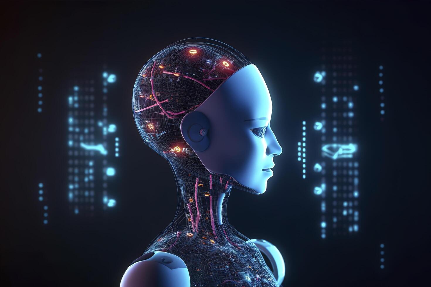 System Artificial intelligence Chat AI, Technology smart robot Ai Chat application software, robot application Chat, photo
