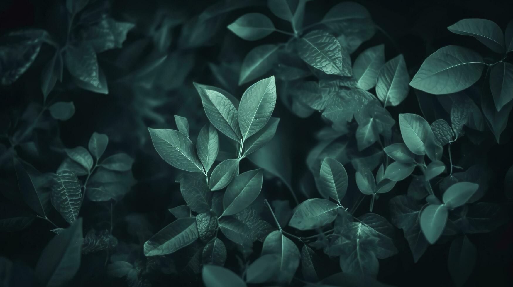 Abstract dark green surface of leaves natural floral background, generate ai photo