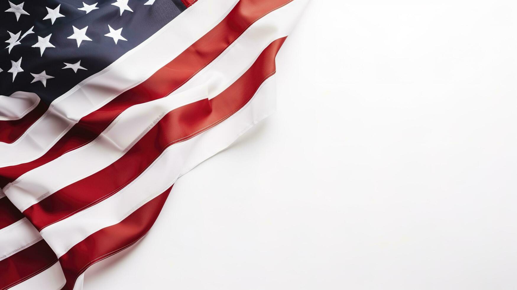 americano bandera frontera aislado en blanco fondo, generar ai foto