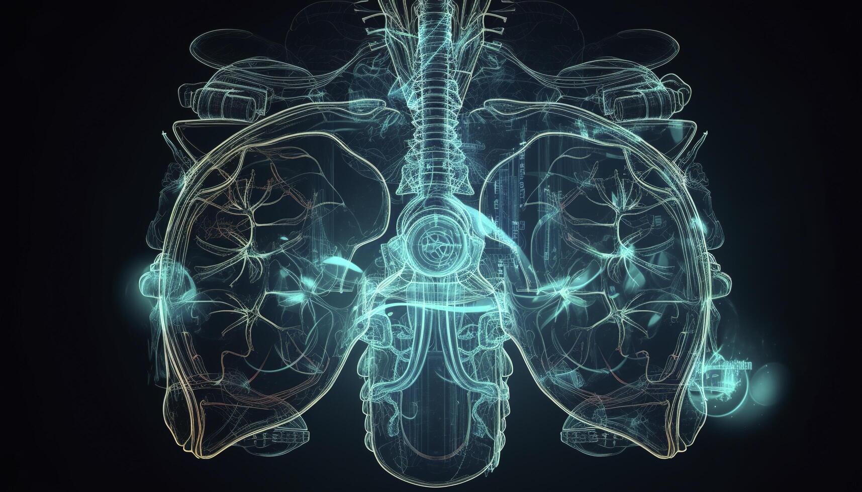 Smoky lungs of a smoker on a dark background isolate medical concept 3d illustration photo