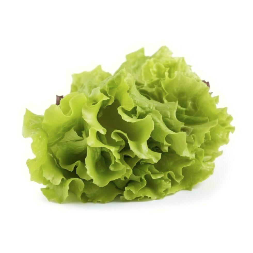 Fresco verde lechuga ensalada hojas aislado en blanco fondo, generar ai foto