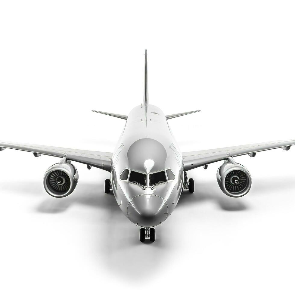 Airplane isolated on white background, generate ai photo