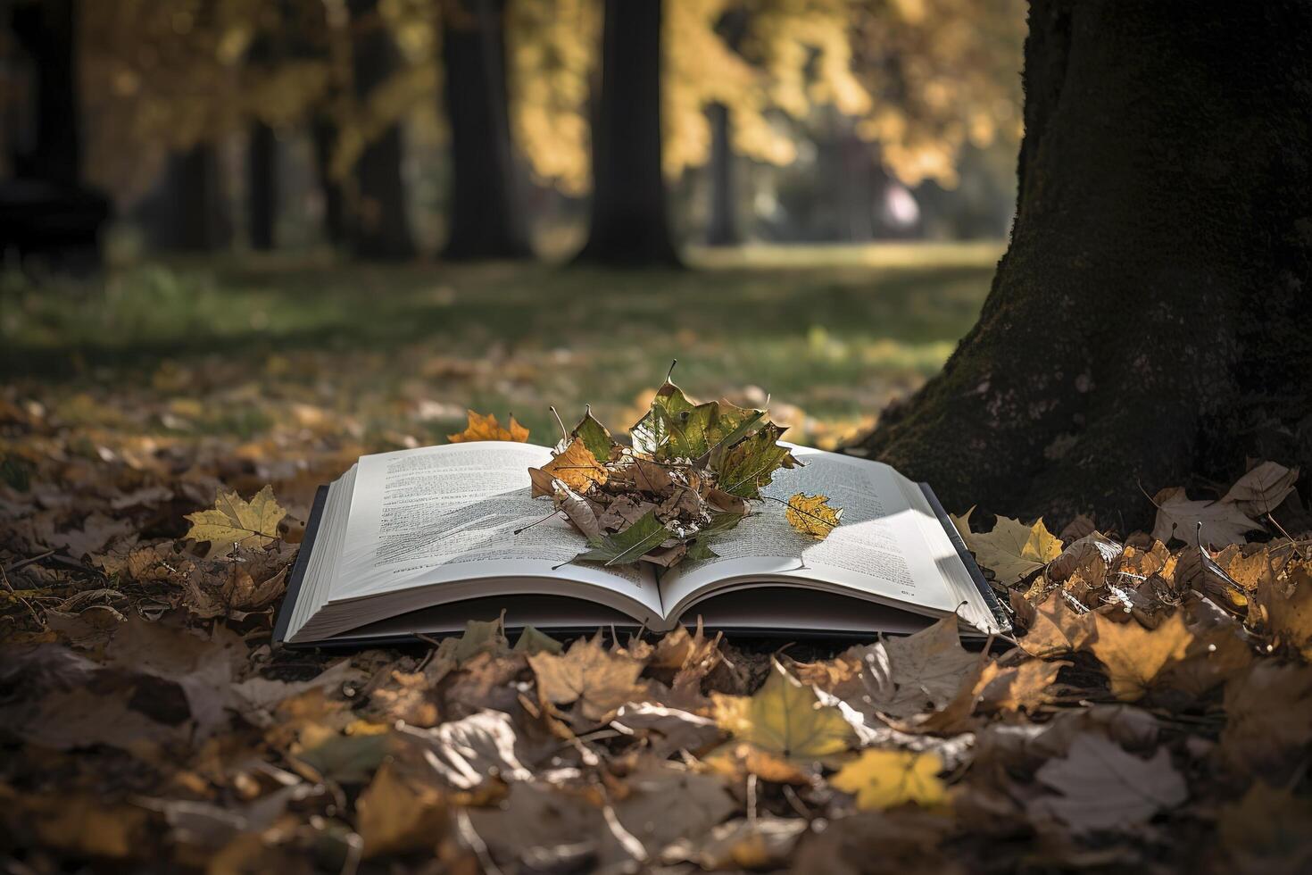 Open book revealing the jungle. Eco concept. photo