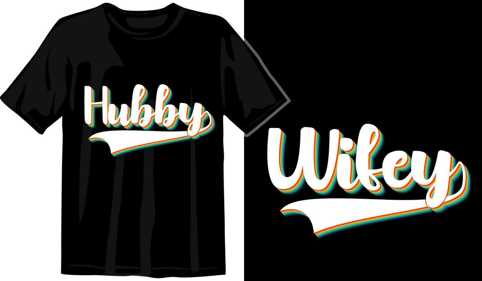 Matching Couple Custom T Shirt Design Vector