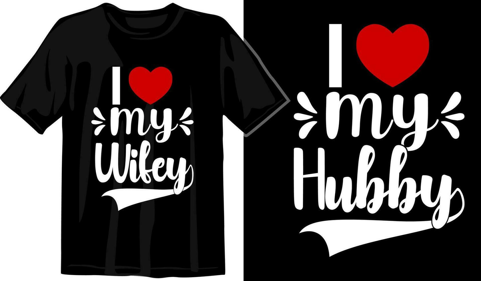 Matching Couple Custom T Shirt Design Vector