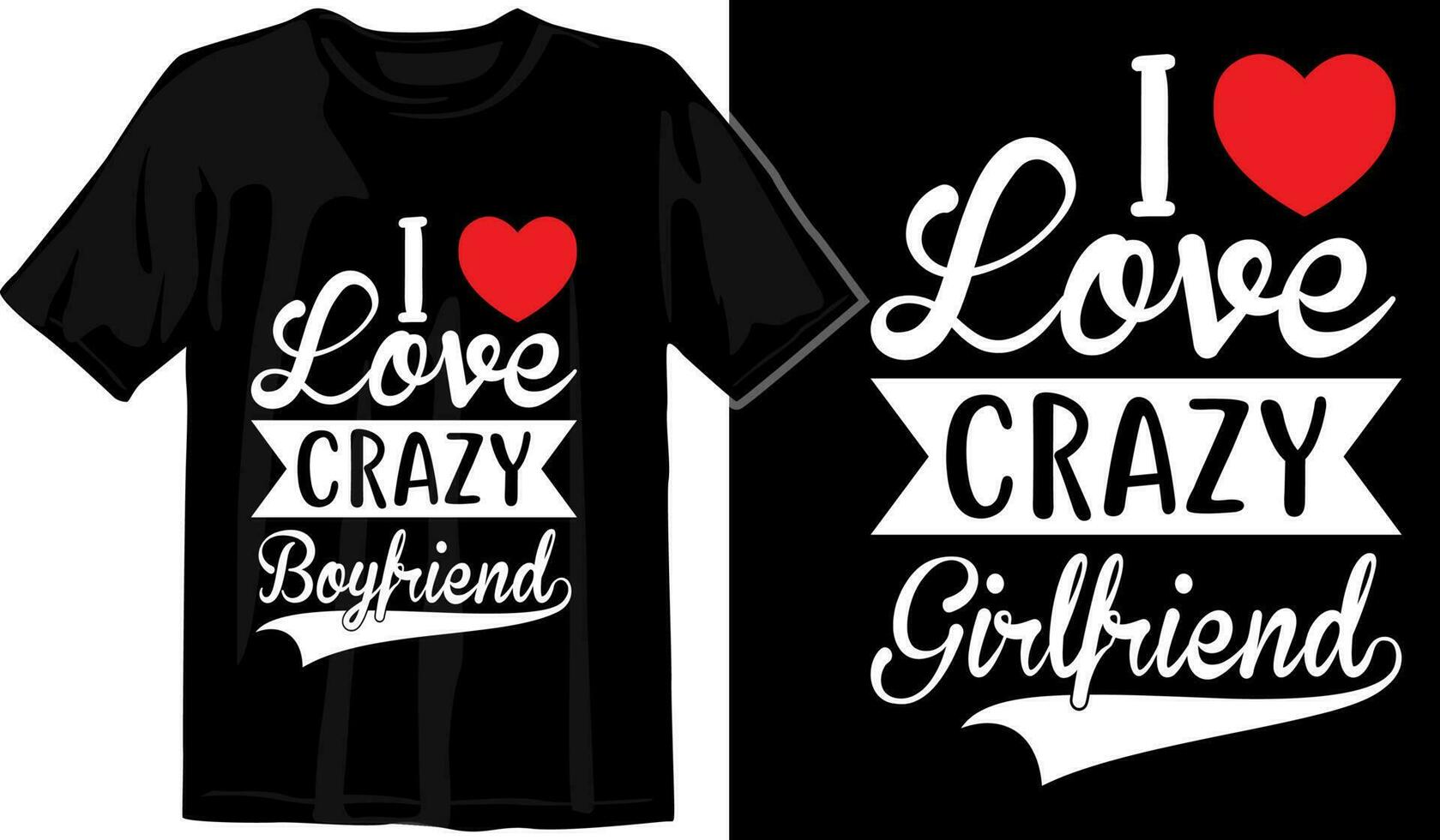 Matching Couple Custom T Shirt Design Vector