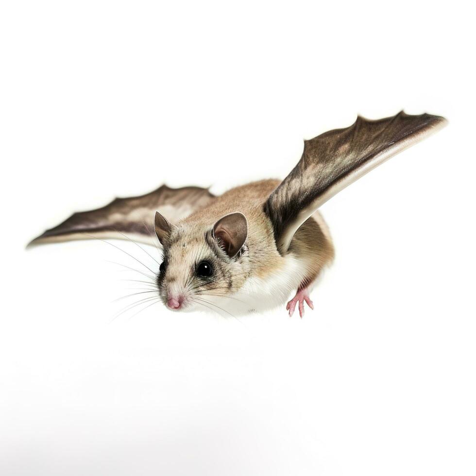 Flying squirrel isolated on white background, generate ai photo