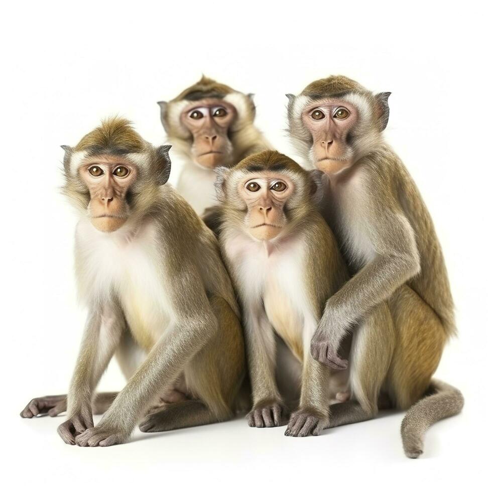 Monkey isolated on white background, generate ai photo