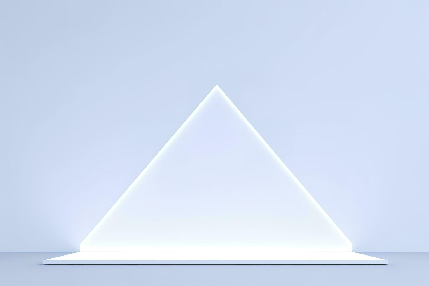 Realistic podium display with neon white lights, Product display background with light frame, White prodium product display with light effect, neon lights background, generate ai photo