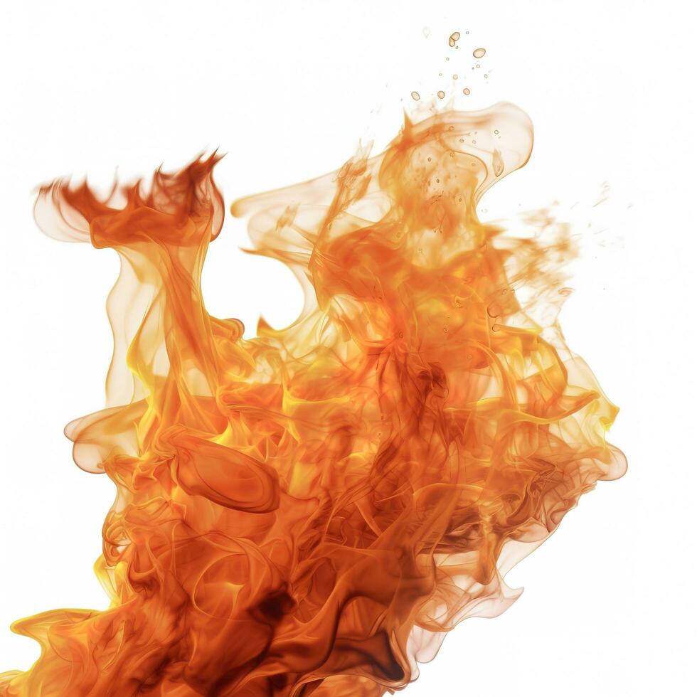 Fire flames with isolated on white background, generate ai photo