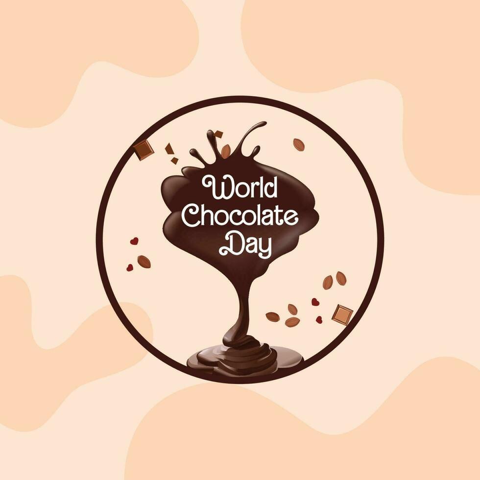 mundo chocolate día Insignia diseño concepto vector