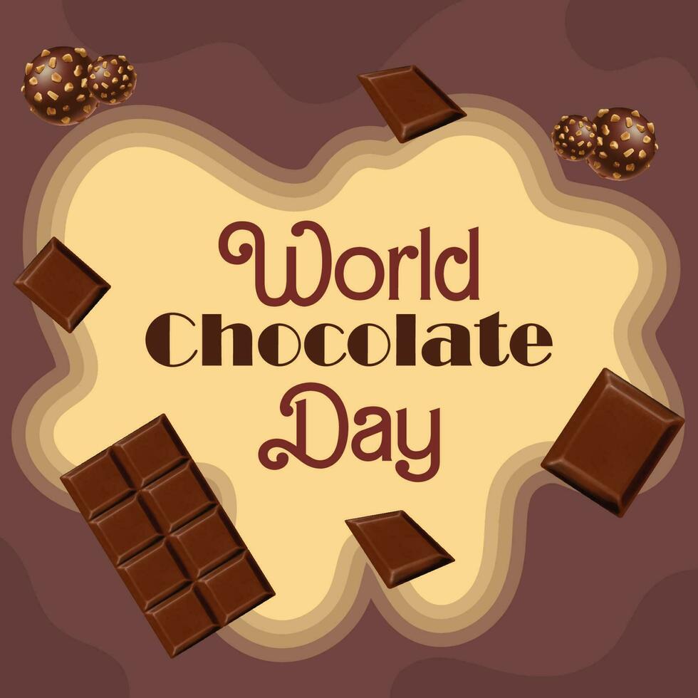 World chocolate day background with vector design